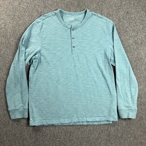 UnTuckit Shirt Mens Extra Large‎ Blue Henley Casual 100% Cotton Peru Adults